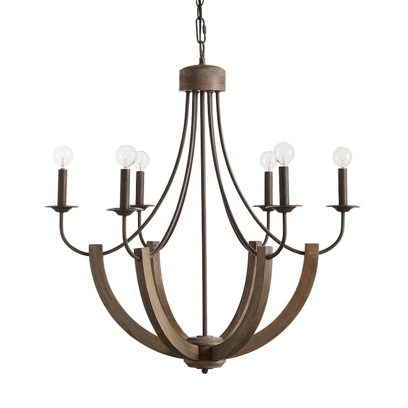 Tybee 6-light Nordic Grey Chandelier