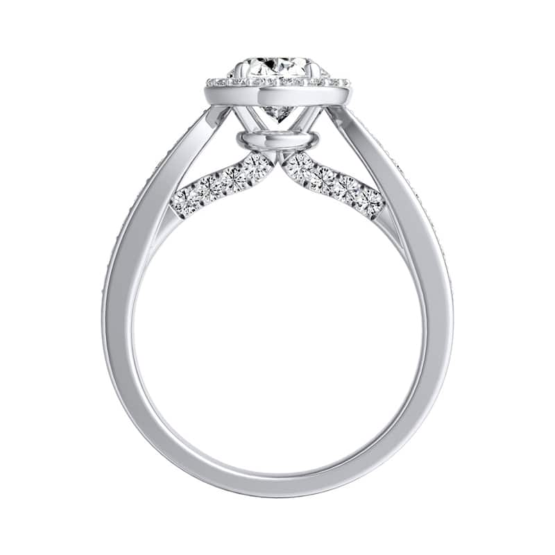 Auriya Platinum Modern Oval-cut Halo Diamond Engagement Ring 3/4cttw