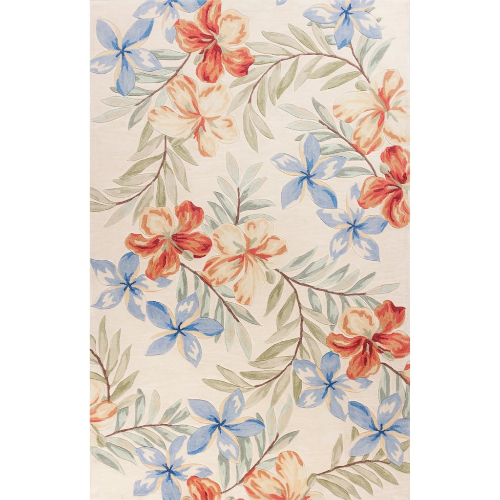KAS Coral Ivory Aloha Hand-tufted Rug