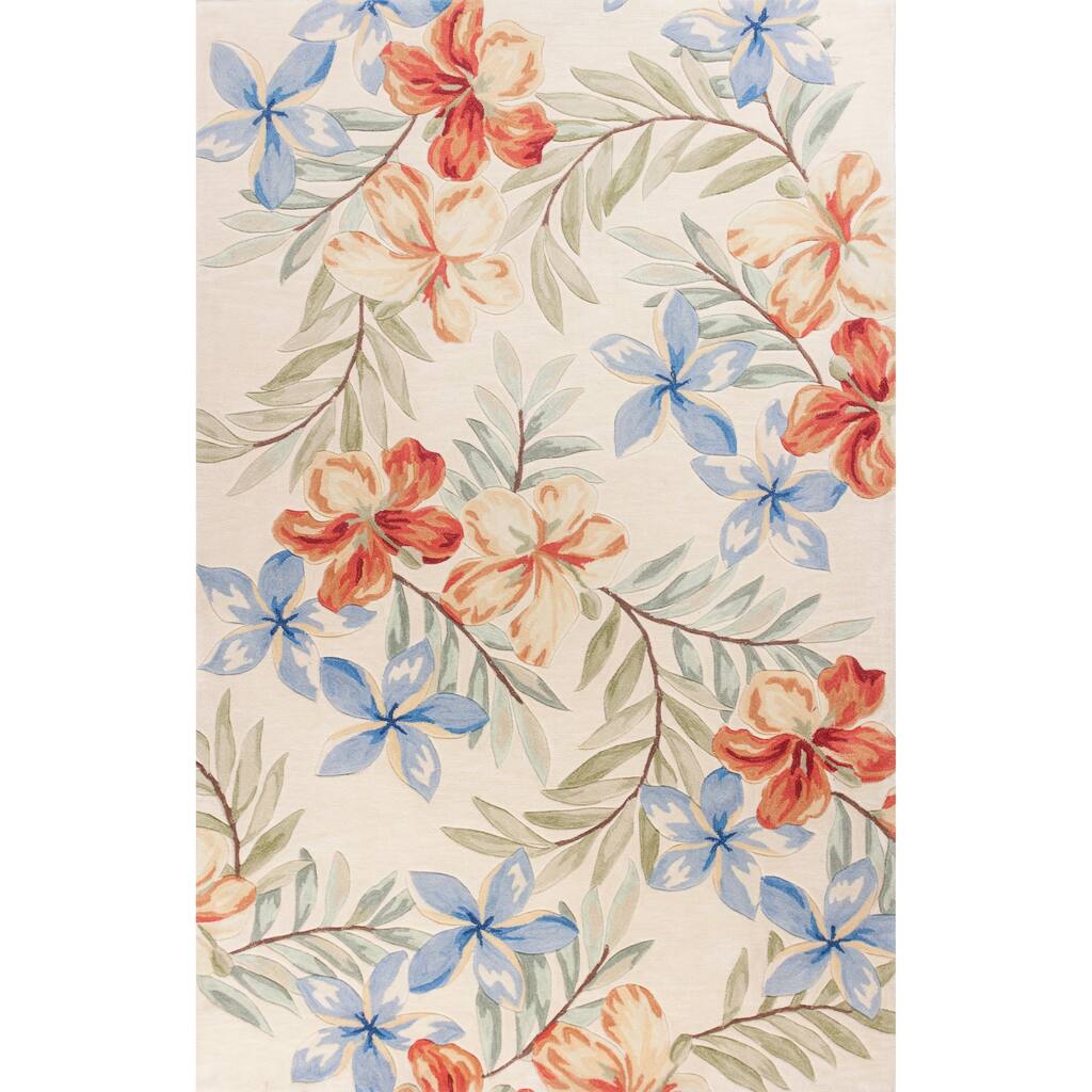 KAS Coral Ivory Aloha Hand-tufted Rug
