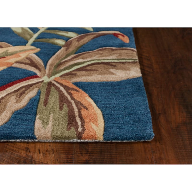 Porch & Den Argonne Blue Tropical Hand-tufted Rug