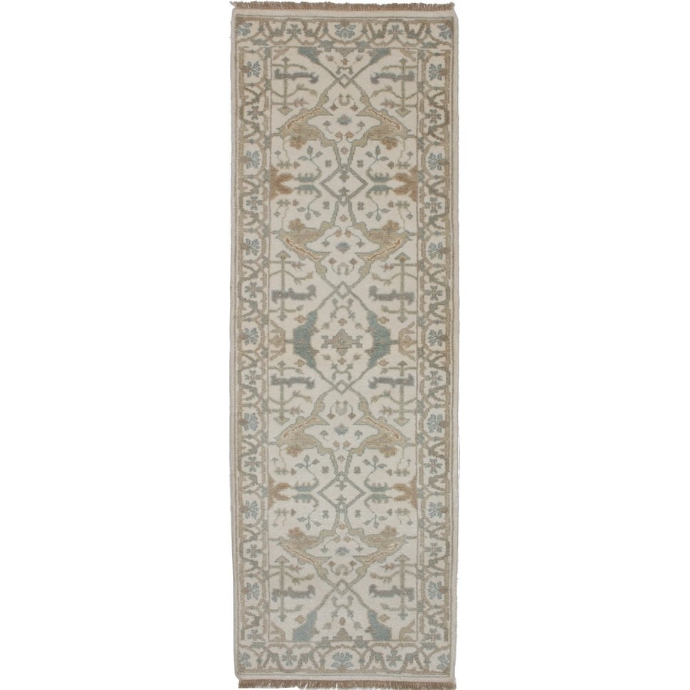 eCarpetGallery Hand-knotted Royal Ushak Cream Wool Rug - 2'7 x 8'0