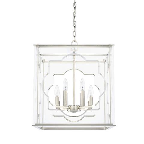 Contemporary 8-light Polished Nickel Foyer Fixture - Polished Nickel - Polished Nickel