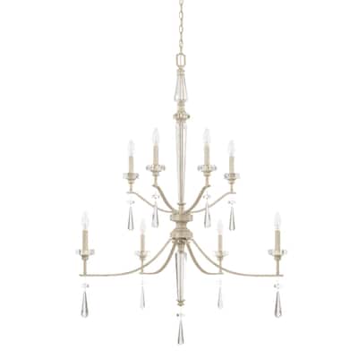 Serena 8-light Winter White Foyer Fixture