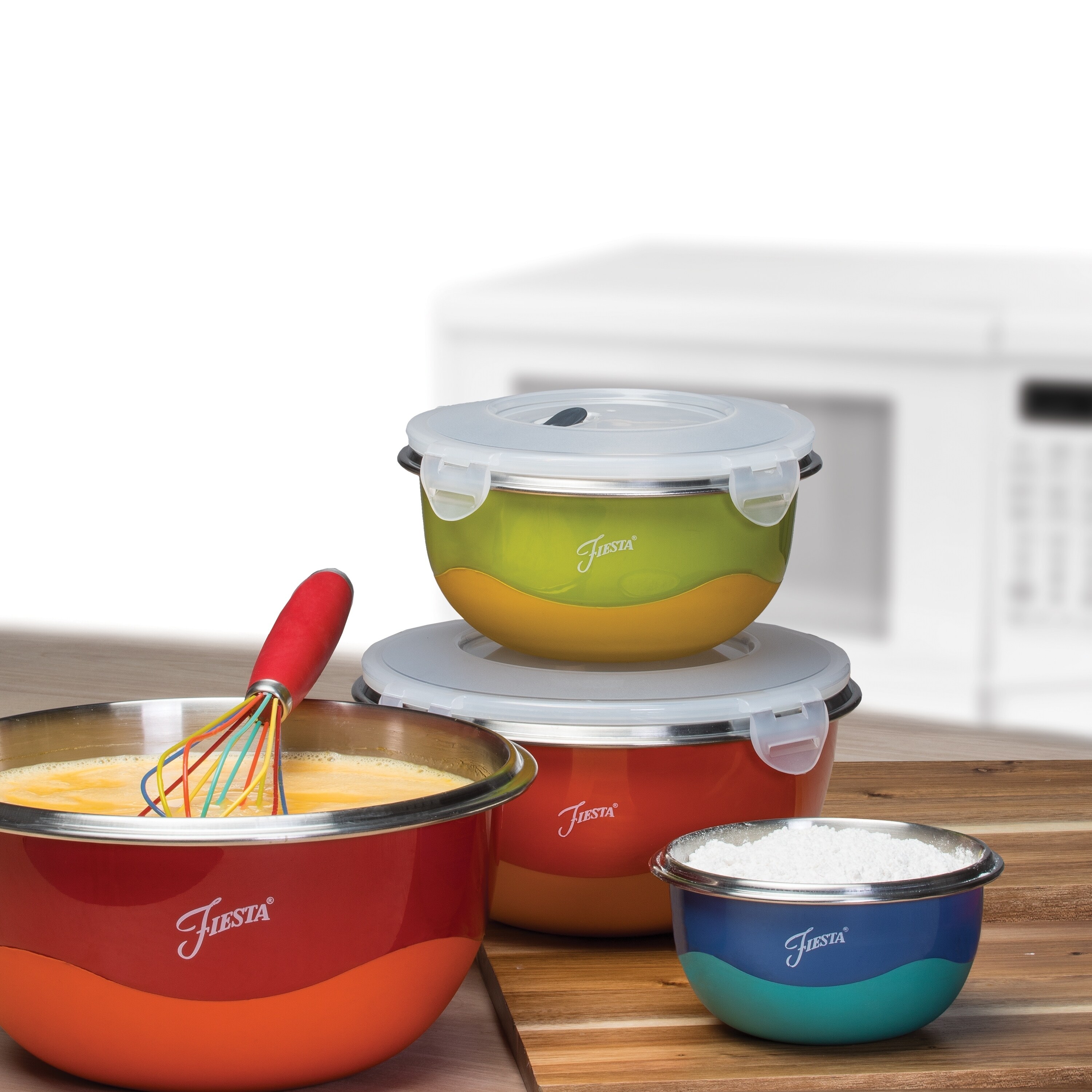 Fiesta 8 Piece Microwave Safe Mixing Bowl Set Overstock 22828978