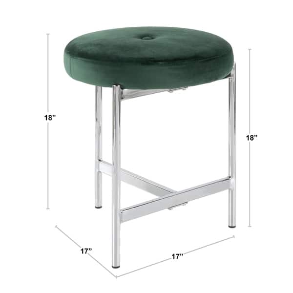 Silver Orchid Bellamy Vanity Stool with velvet seat