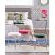 preview thumbnail 62 of 60, Silver Orchid Bellamy Vanity Stool with velvet seat