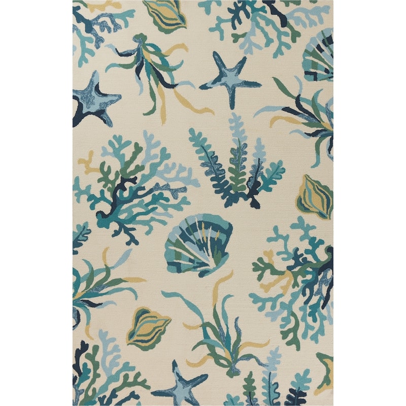Domani Trails Coral Reef Indoor/Outdoor Rug - 3'3" x 5'3" - Ivory