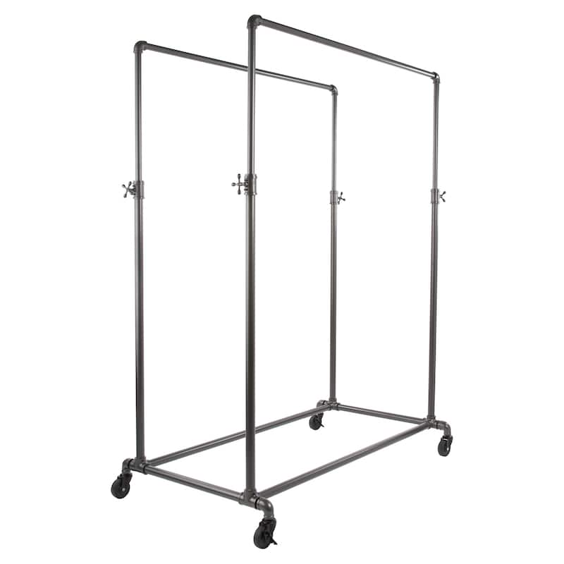 Econoco - PSBBLLADJ - Anthracite Grey Pipeline Adjustable Double Hangrail Ballet Bar Sold Individually