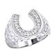 preview thumbnail 1 of 10, Good Luck Men's 14k Gold Nugget Horseshoe Diamond Ring 0.3ctw G-H Color by Luxurman White - 10