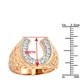 preview thumbnail 11 of 10, Good Luck Men's 14k Gold Nugget Horseshoe Diamond Ring 0.3ctw G-H Color by Luxurman