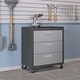 preview thumbnail 2 of 7, Fortress Textured Metal 31.5" Garage Mobile Chest with 3 Full Extension Drawers in Grey