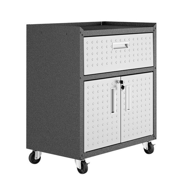 Shop Fortress Textured Metal 31 5 Garage Mobile Cabinet With 1