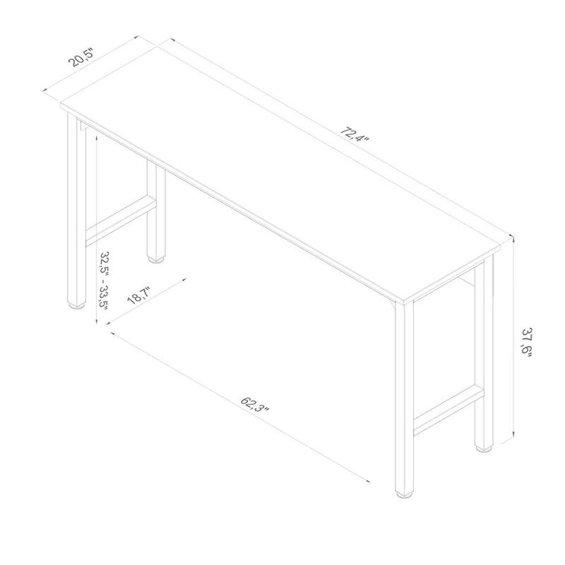 Fortress 72.4" Garage Table in Natural Wood and Steel