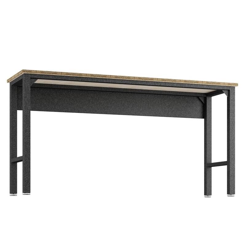 Fortress 72.4" Garage Table in Natural Wood and Steel