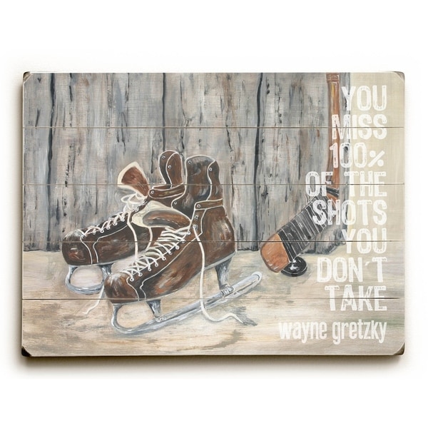 Shots You Don't Take - Planked Wood Wall Decor by Cheryl Overton