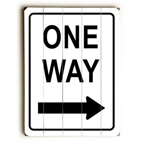 One Way Right - Planked Wood Wall Decor by Cory Steffen