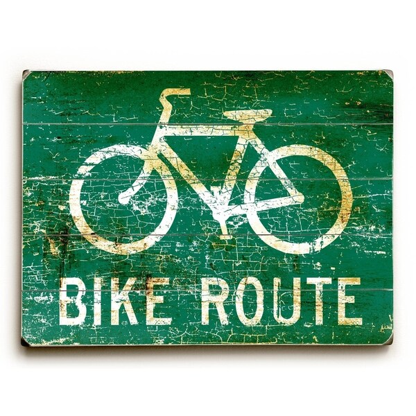 Bike Route - Planked Wood Wall Decor by Peter Horjus