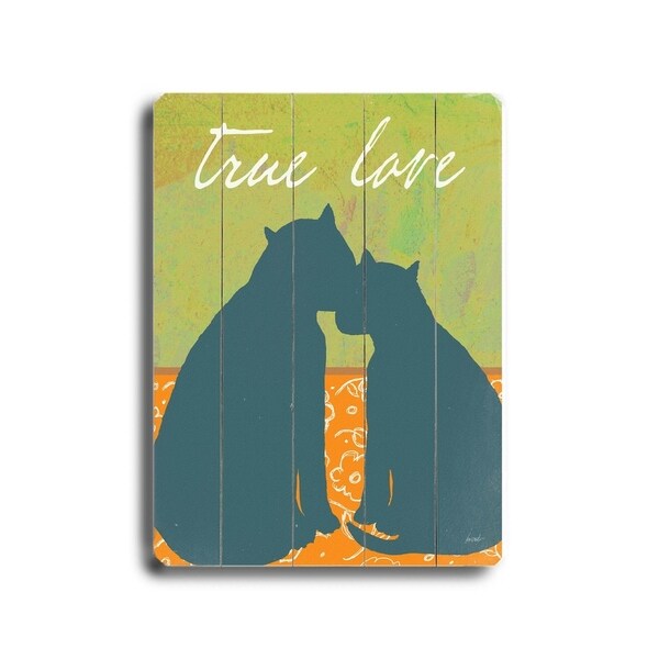 True love - Planked Wood Wall Decor by Lisa Weedn