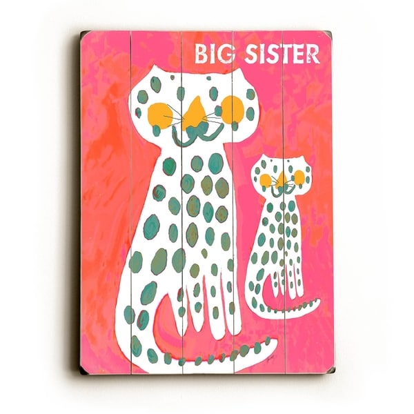 Big Sister - Planked Wood Wall Decor by Lisa Weedn