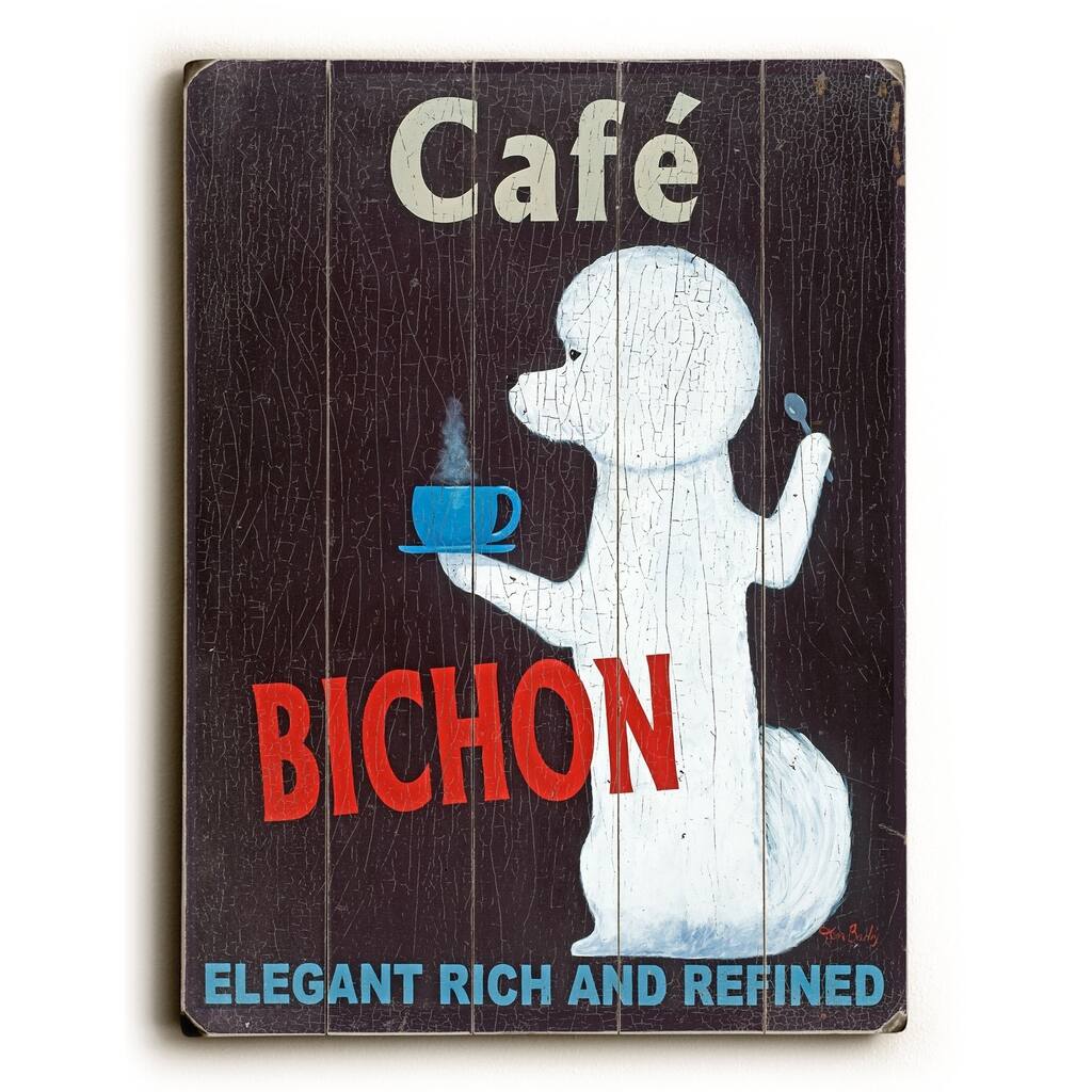 cafe bichon - Planked Wood Wall Decor by Ken Bailey