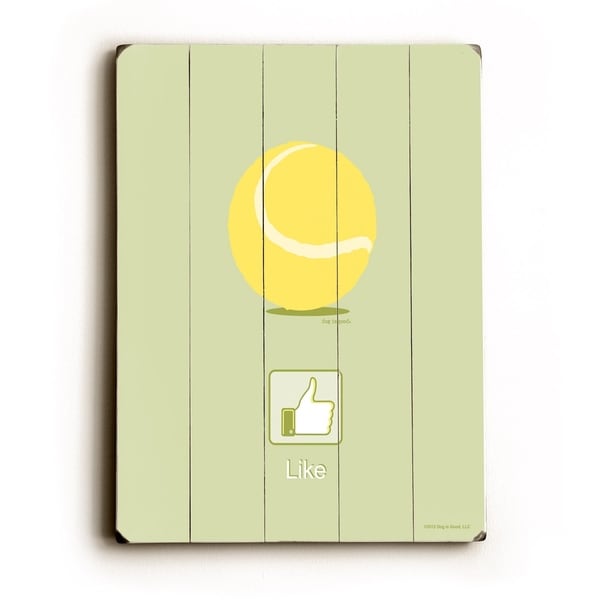 LIKE tennis ball - Planked Wood Wall Decor by Dog is Good