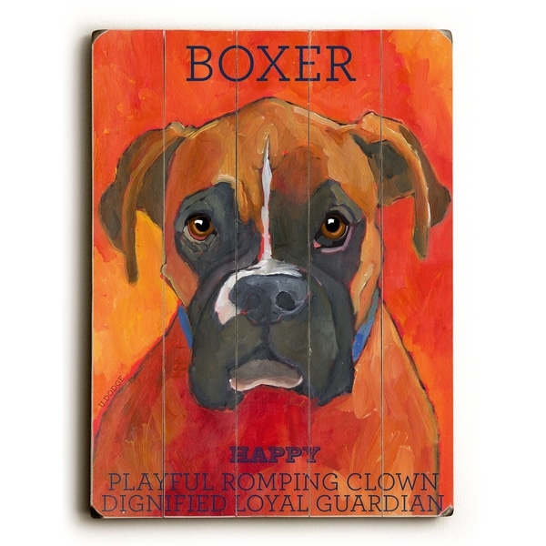 Boxer - Planked Wood Wall Decor by Ursula Dodge