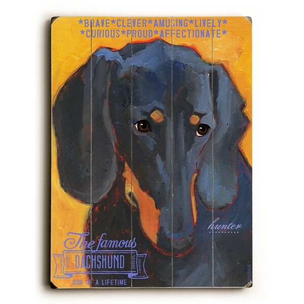 Dachshund - Planked Wood Wall Decor by Ursula Dodge