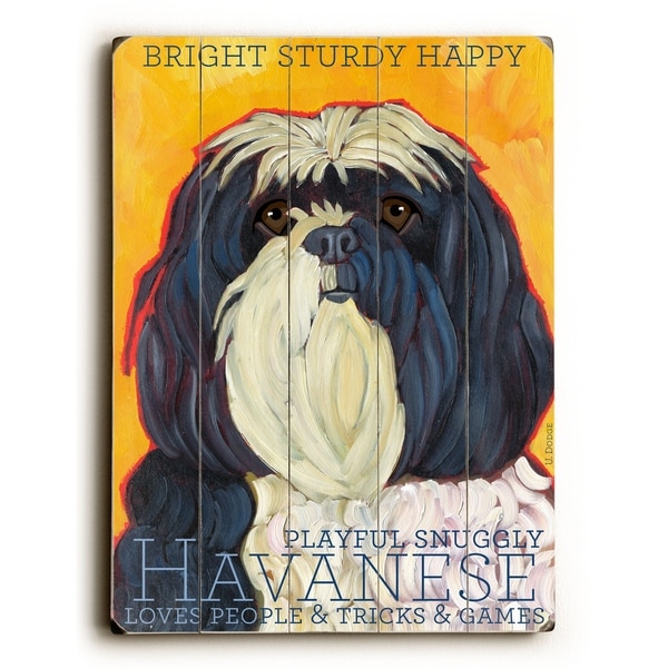 Havanese - Planked Wood Wall Decor by Ursula Dodge