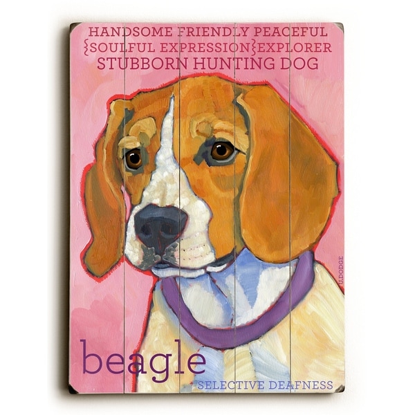 Beagle - Planked Wood Wall Decor by Ursula Dodge