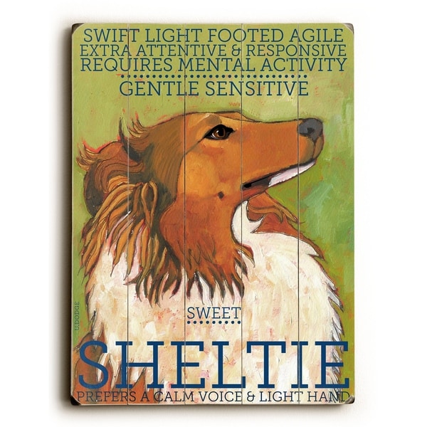 Sheltie - Planked Wood Wall Decor by Ursula Dodge