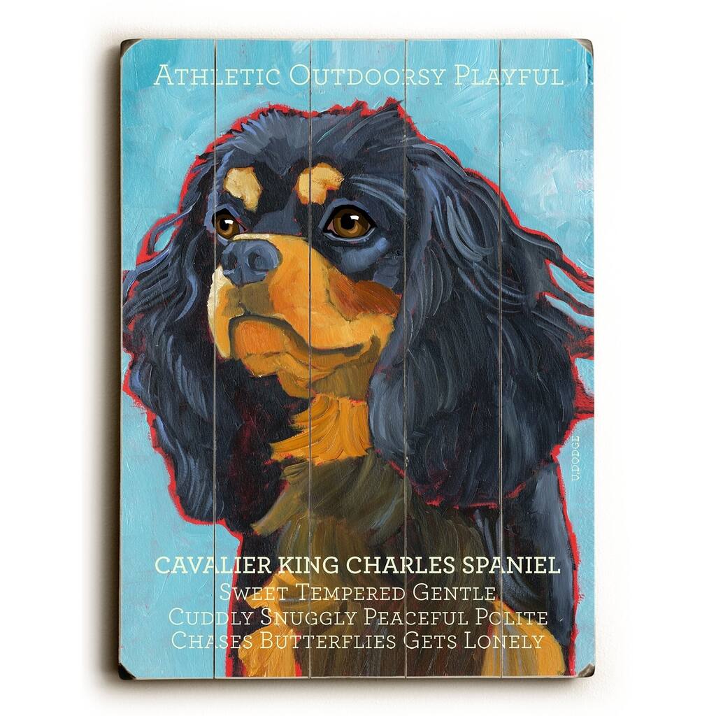 Cavalier King - Planked Wood Wall Decor by Ursula Dodge