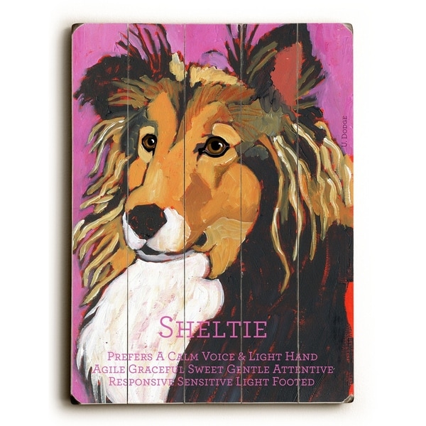 Sheltie - Planked Wood Wall Decor by Ursula Dodge