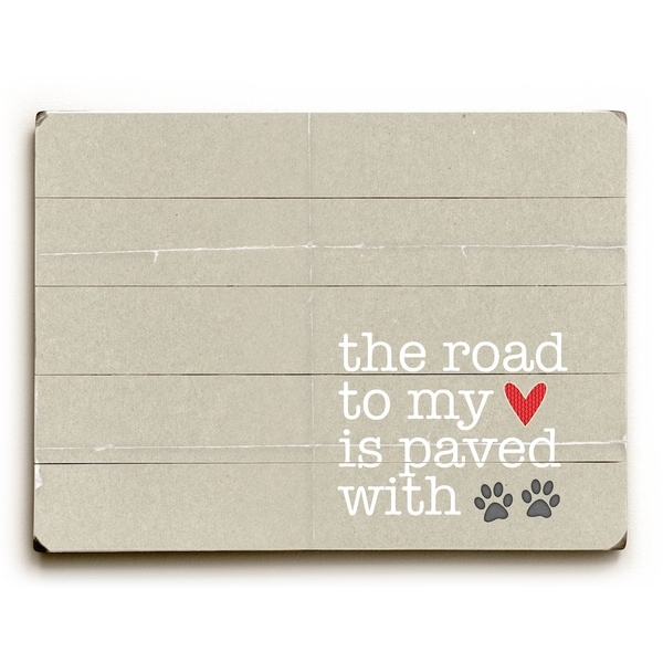 The road to my heart - Planked Wood Wall Decor by Cheryl Overton