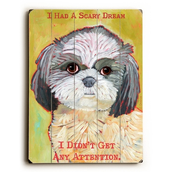 I had a Scary Dream - Planked Wood Wall Decor by Ursula Dodge