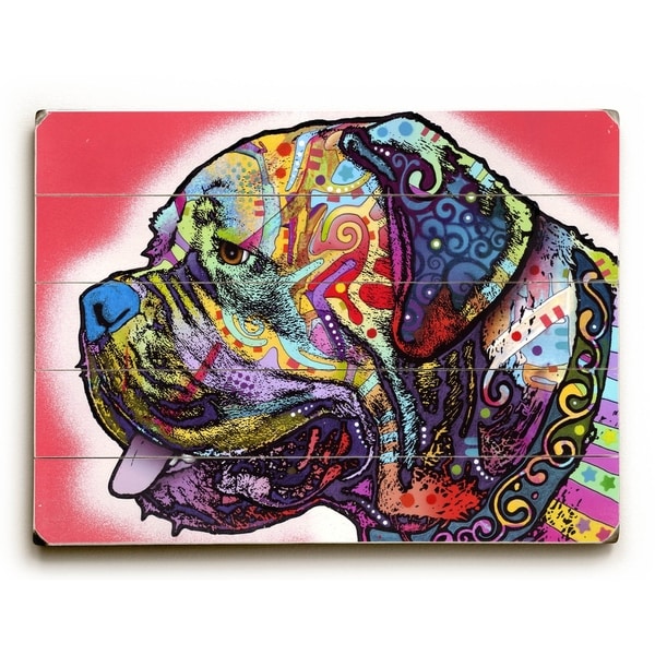 Profile Mastiff - Planked Wood Wall Decor by Dean Russo