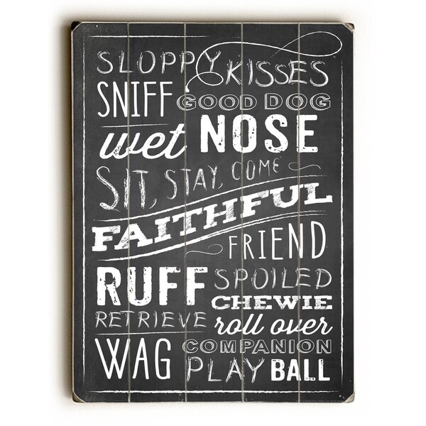 Sloppy Kisses - Planked Wood Wall Decor by Mainline Art- Dallas Drotz