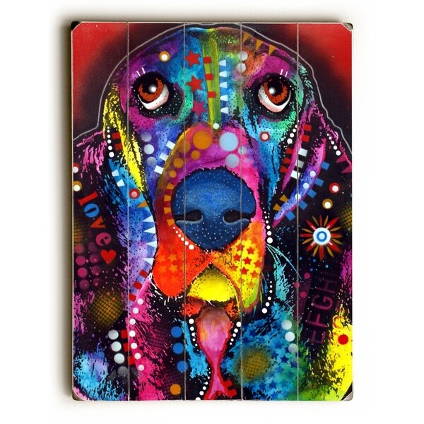 Basset - Planked Wood Wall Decor by Dean Russo