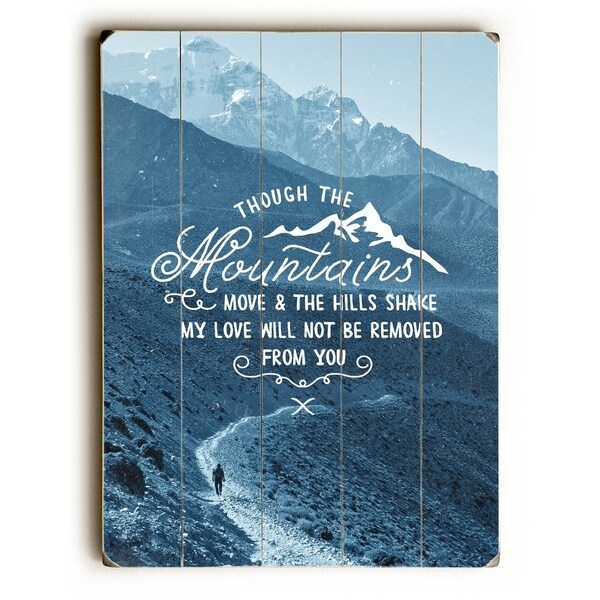 Though the Mountains - Planked Wood Wall Decor by Pocket Fuel