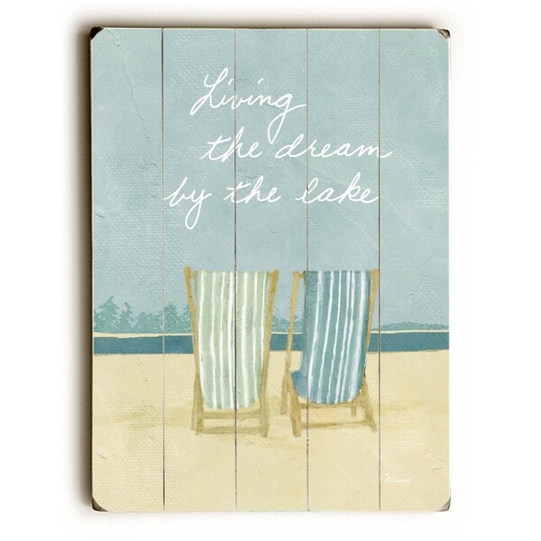 Living the dream by the lake - Planked Wood Wall Decor by FLAVIA