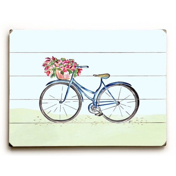 Spring Bicycle - Planked Wood Wall Decor by Jennifer Rizzo Design