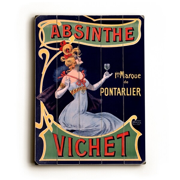 Absinthe Vichet Wine - Planked Wood Wall Decor by Posters Please