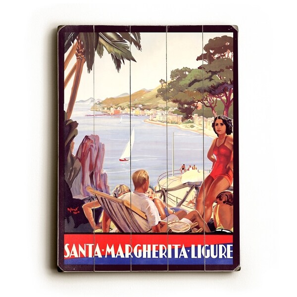 Santa Margherita Portofino Ligure - Planked Wood Wall Decor by Posters Please