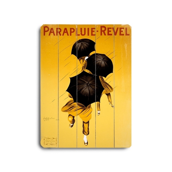 Cappiello Parapluie Umbrella Poster - Planked Wood Wall Decor by Leonetto Cappiello