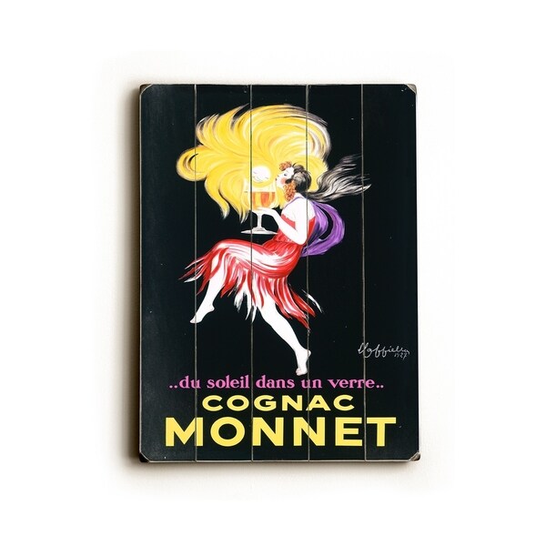 Cognac Monnet - Planked Wood Wall Decor by Leonetto Cappiello
