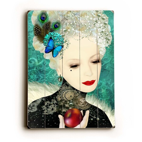 Apple - Planked Wood Wall Decor by Krista Brock