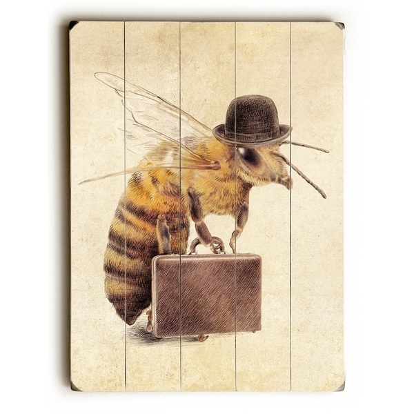 Worker Bee - Planked Wood Wall Decor by Eric Fan
