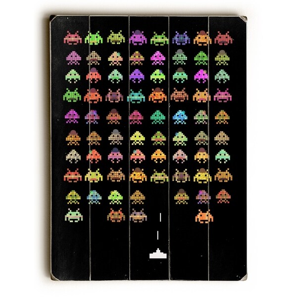 Fashionable Invaders - Multi Planked Wood Wall Decor by Terry Fan