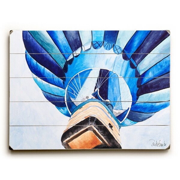 Balloon Ride - Planked Wood Wall Decor by Jennifer Redstreake
