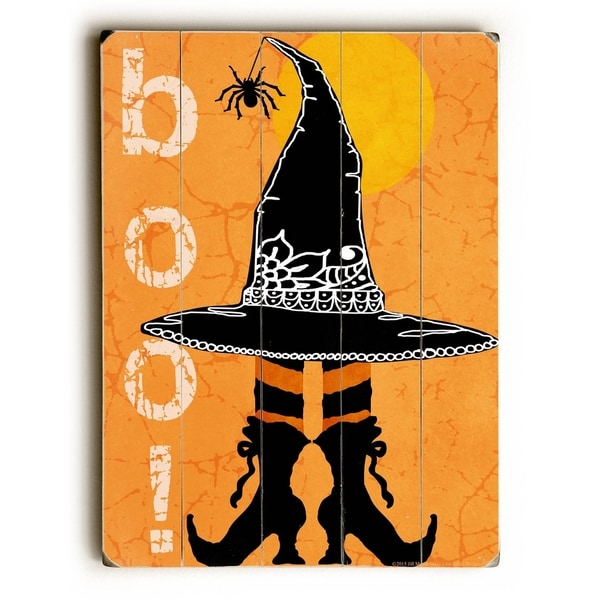 Boo! - Planked Wood Wall Decor by Mainline Art - Jill Meyer